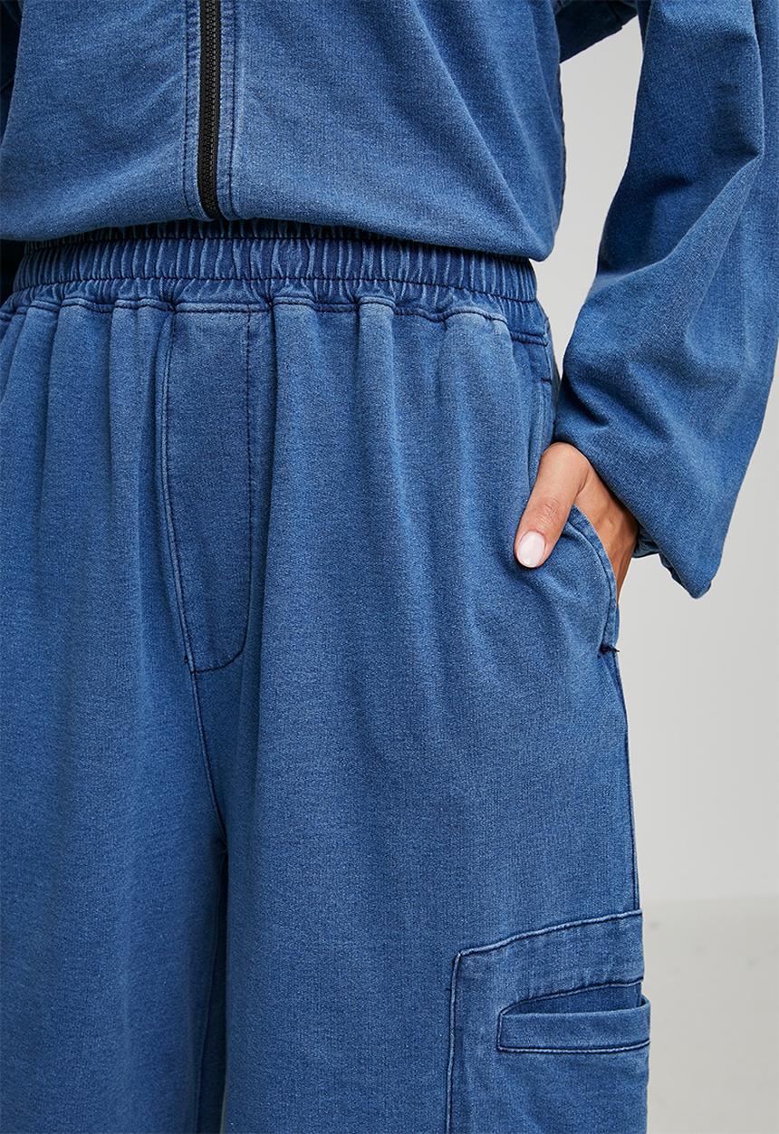 Reebok - Street Sport Printed Cargo Pants - Denim Blue/Warped Blue
