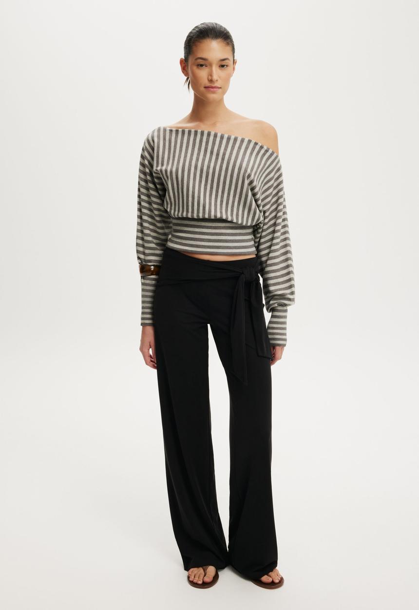 Cotton On - Honey tie pant - black