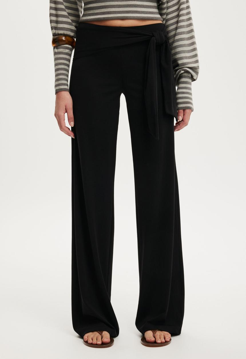 Cotton On - Honey tie pant - black