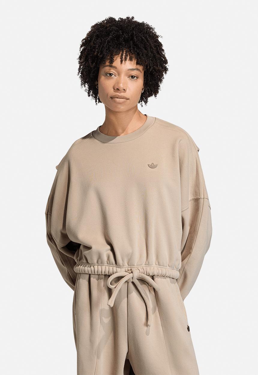 adidas Originals - P Essential Oversized Crewneck - Stone Khaki