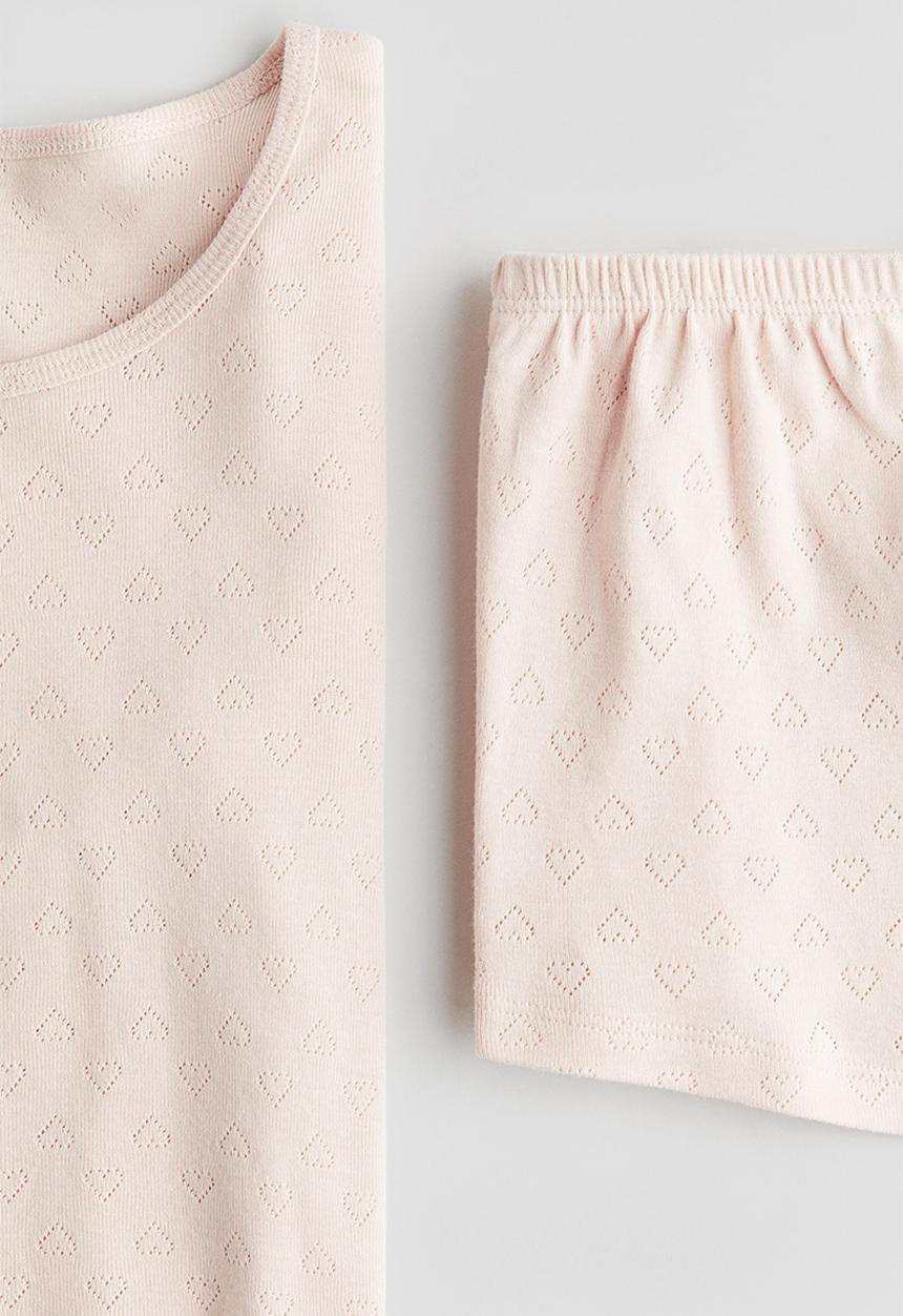 H&M - Cotton pointelle pyjamas - powder pink
