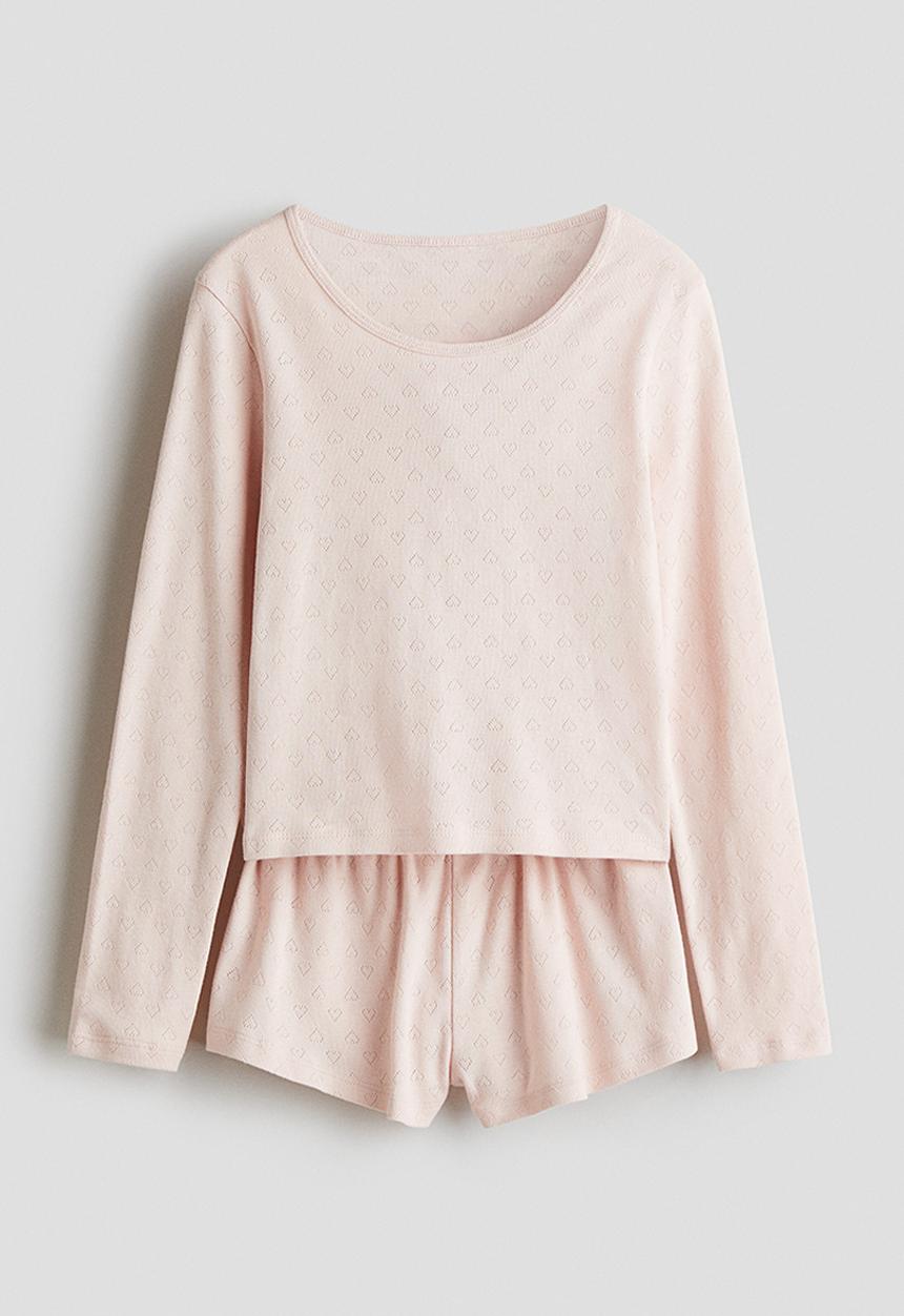 H&M - Cotton pointelle pyjamas - powder pink
