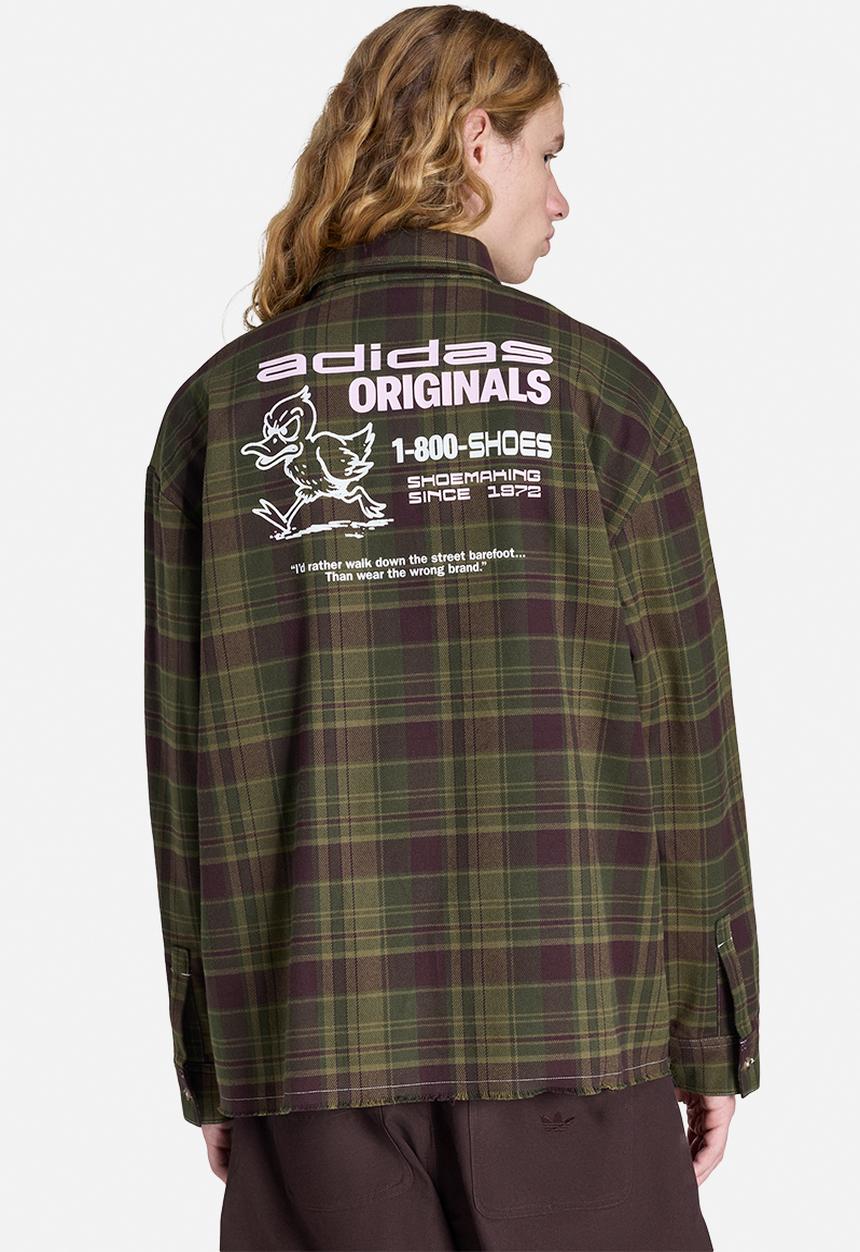 adidas Originals - Originals Workwear Graphic Flannel Workshirt - Olive plaid