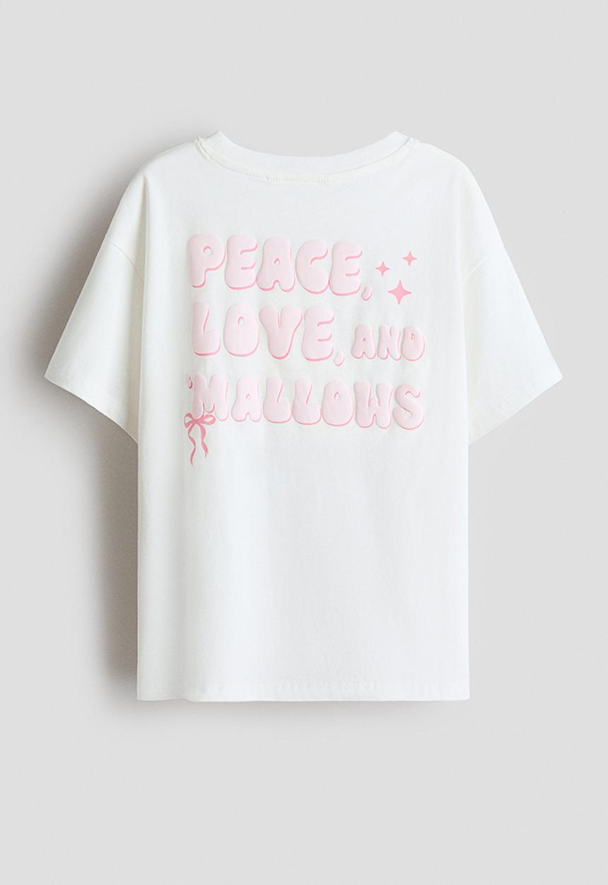 H&M - Loose-fit printed cotton T-shirt - white/squishmallows