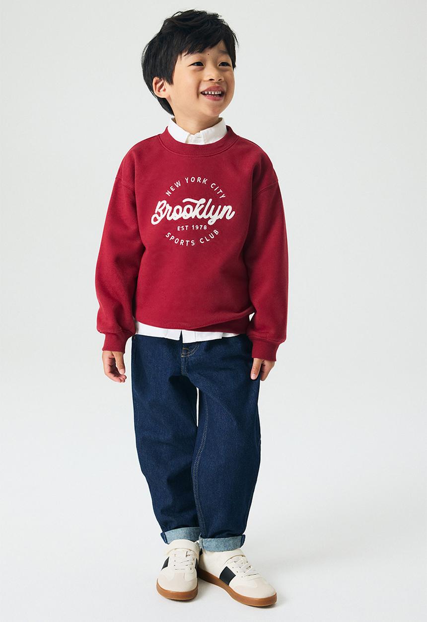 H&M - Printed sweatshirt - red/brooklyn