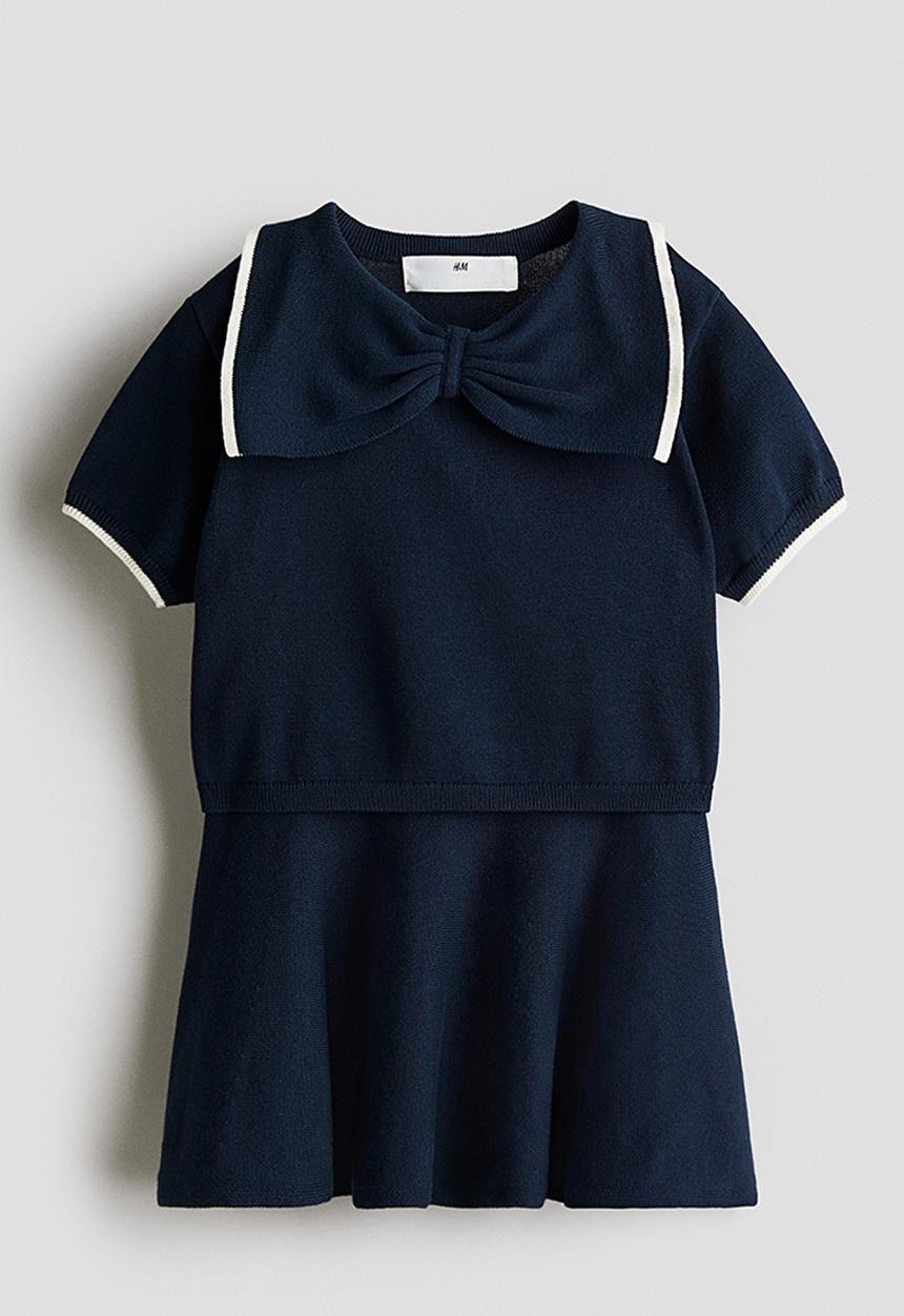 H&M - 2-Piece jumper and skirt set - navy blue