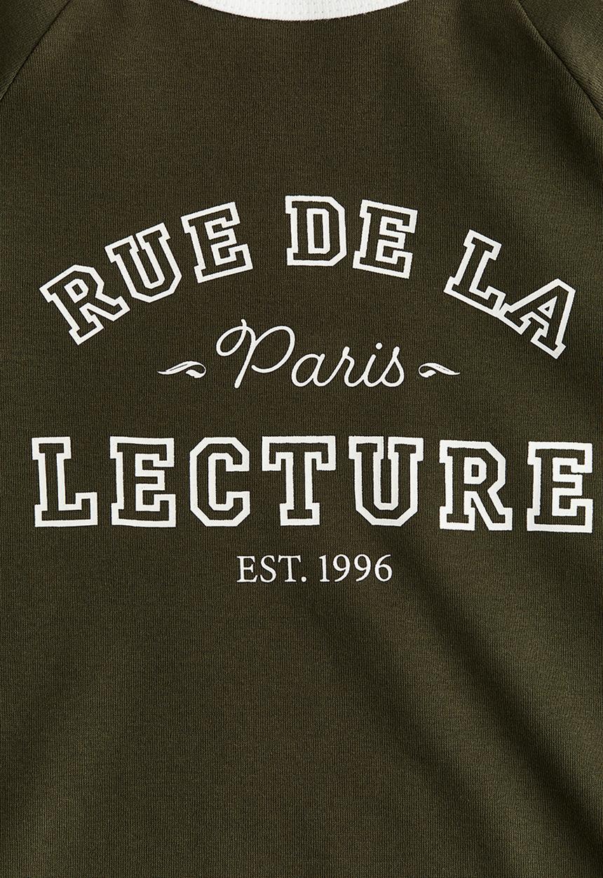 H&M - Cropped t-shirt - dark green paris