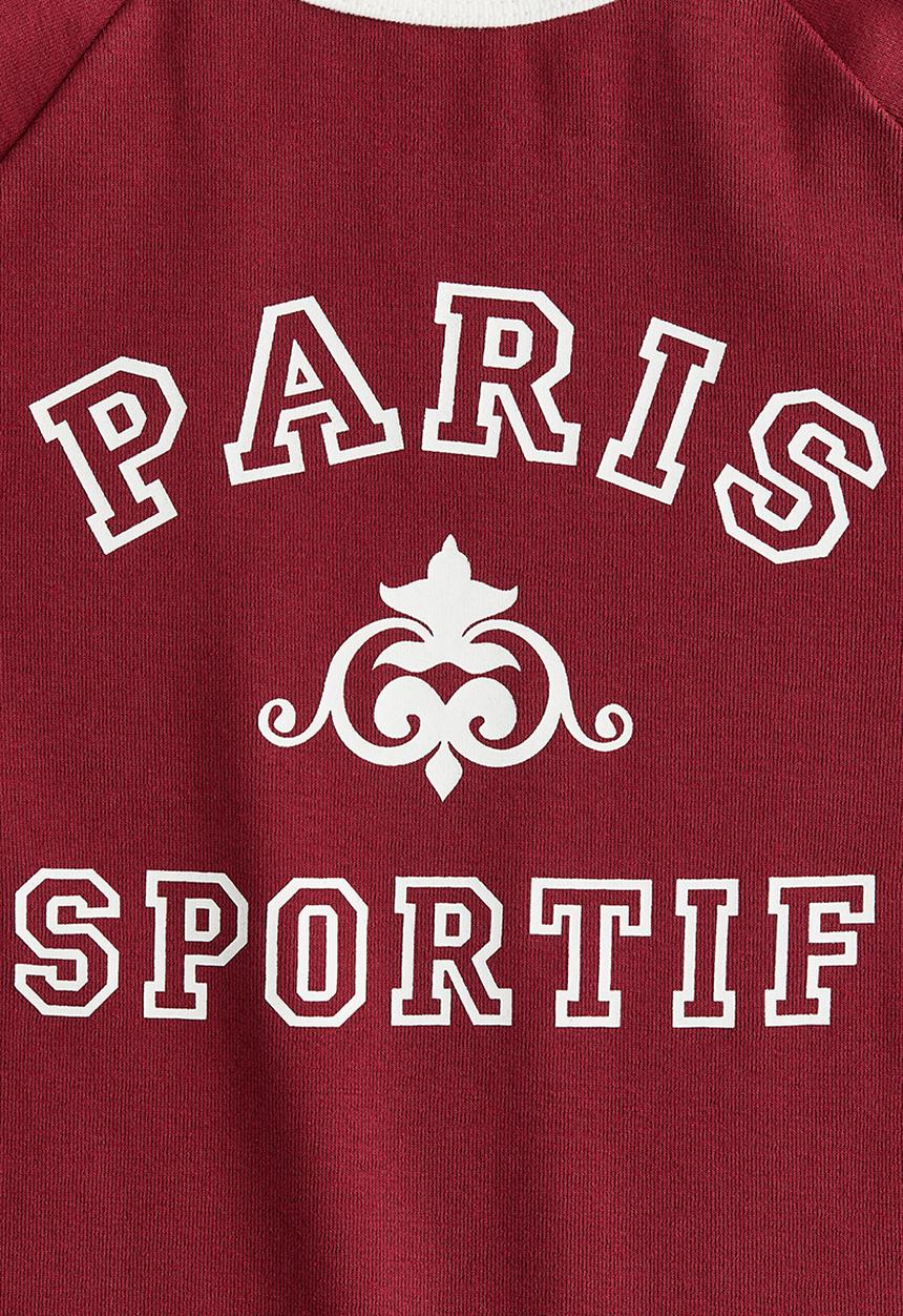 H&M - Cropped t-shirt - dark red paris