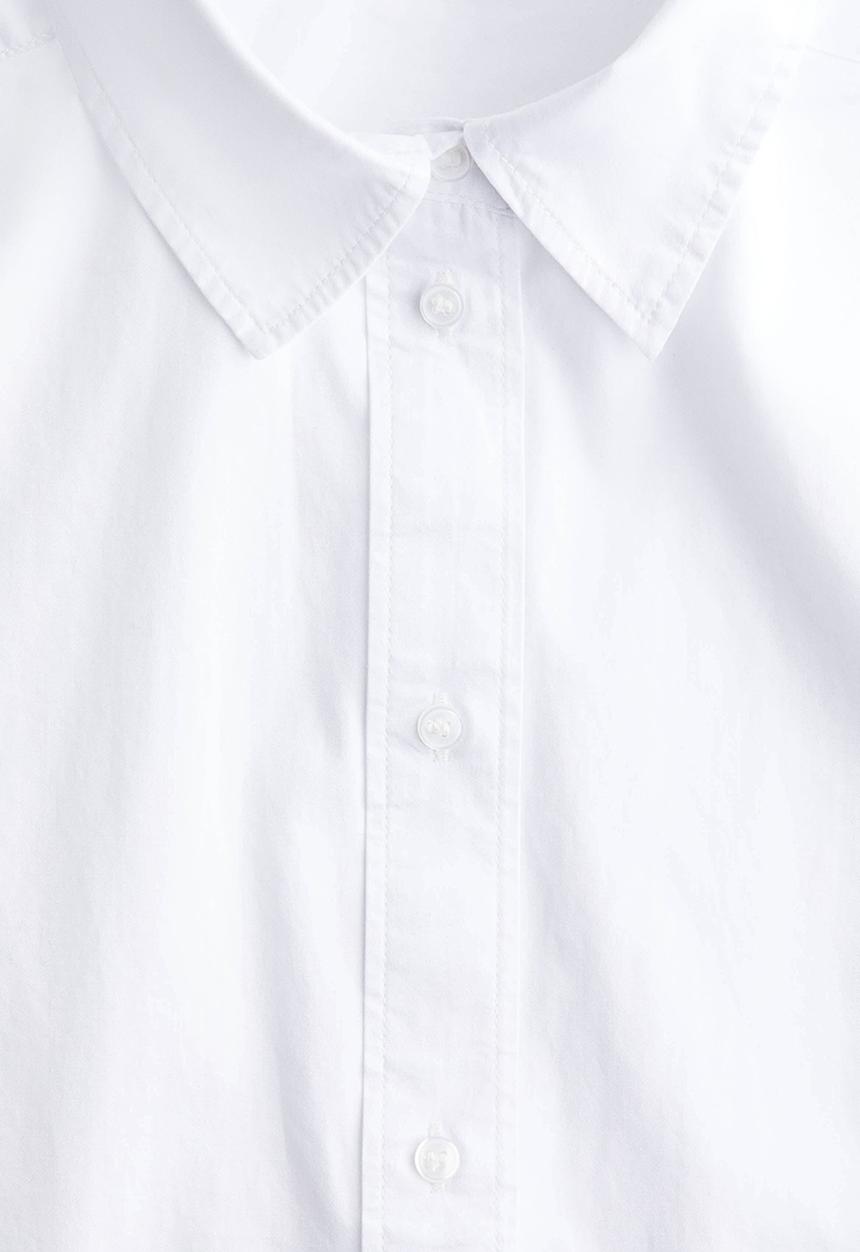 H&M - Short poplin shirt - white