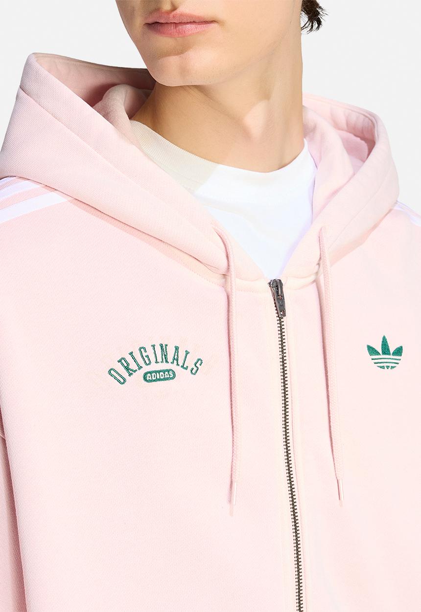 adidas Originals - Zip Through Back Applique Hoodie - Sandy Pink