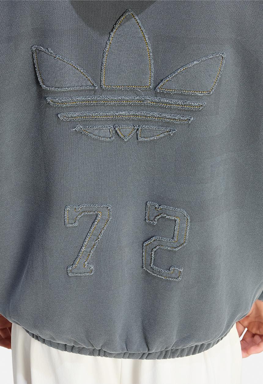 adidas Originals - Zip Through Back Applique Hoodie - Grey Six