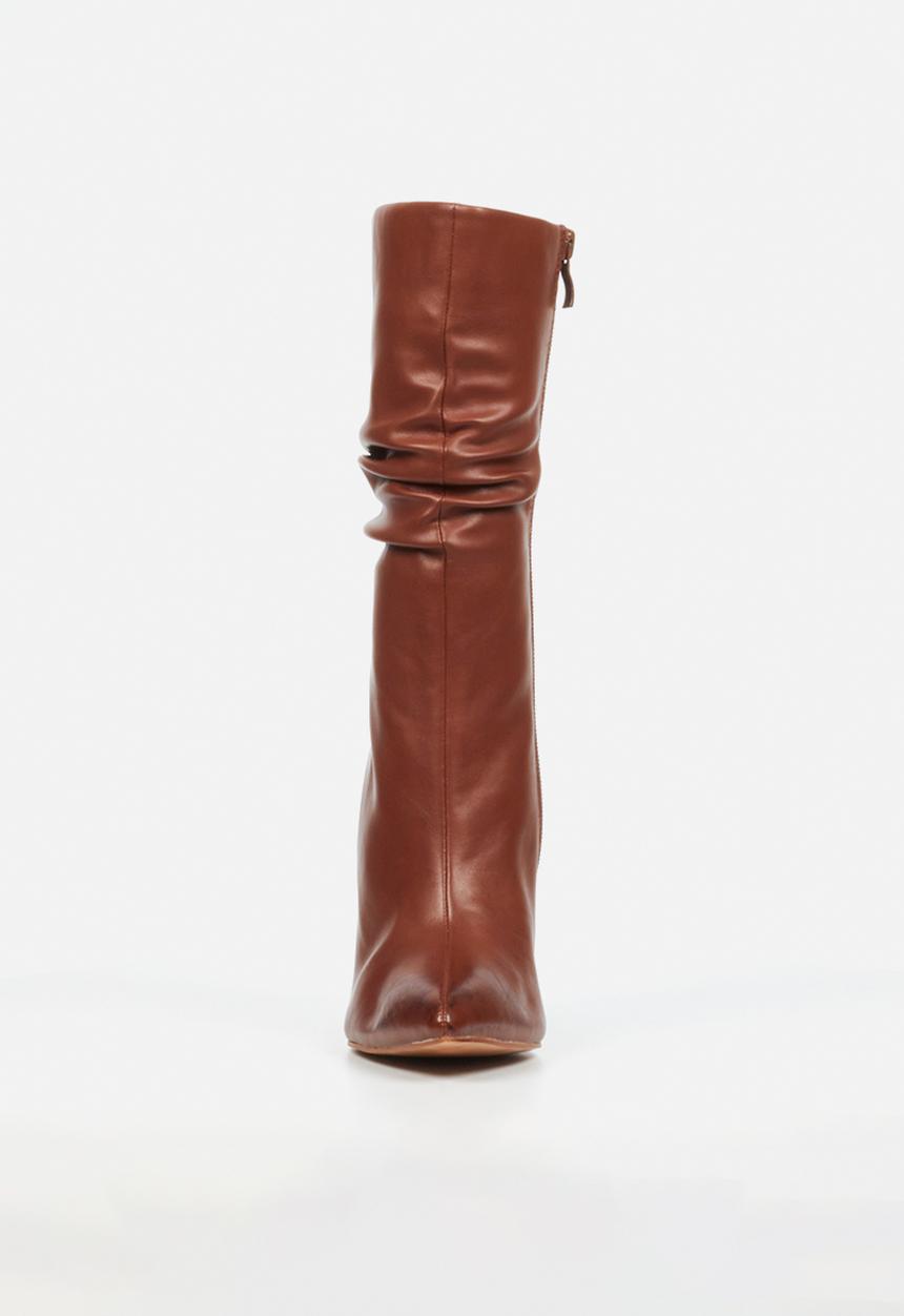 Miss Black - Boss 3 ruched heel ankle boot - brown