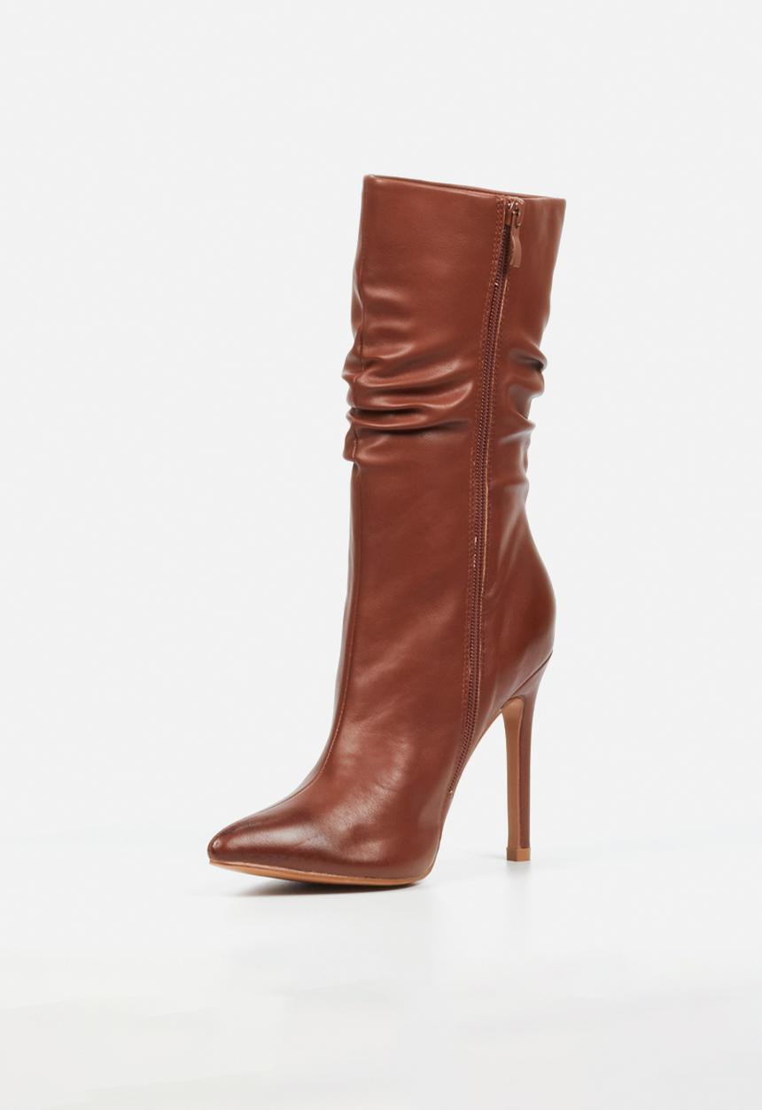 Miss Black - Boss 3 ruched heel ankle boot - brown
