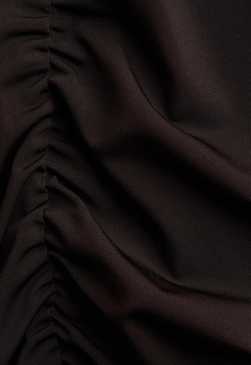 H&M - Draped long-sleeved top - dark brown