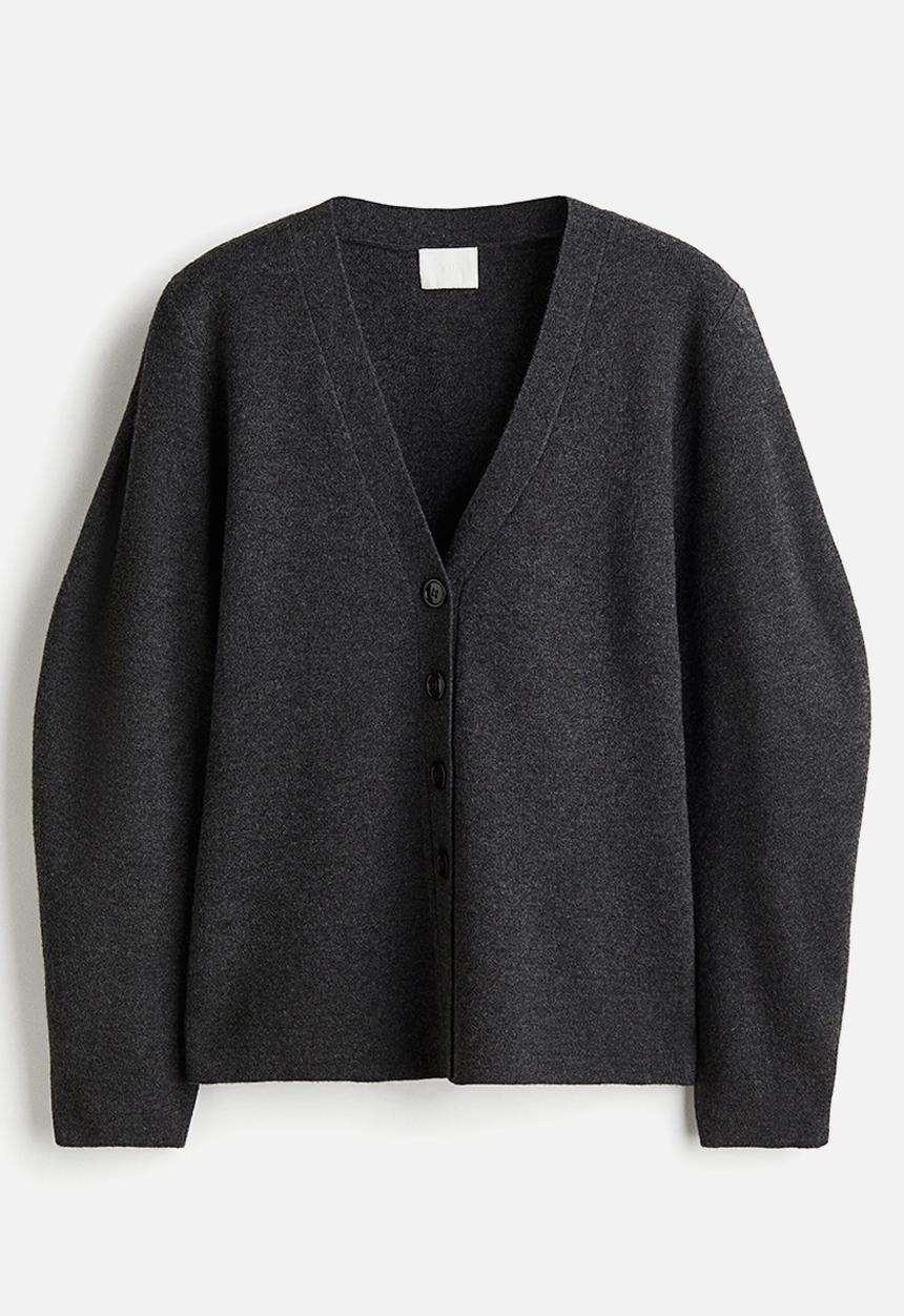 H&M - Knitted cardigan - dark grey marl 