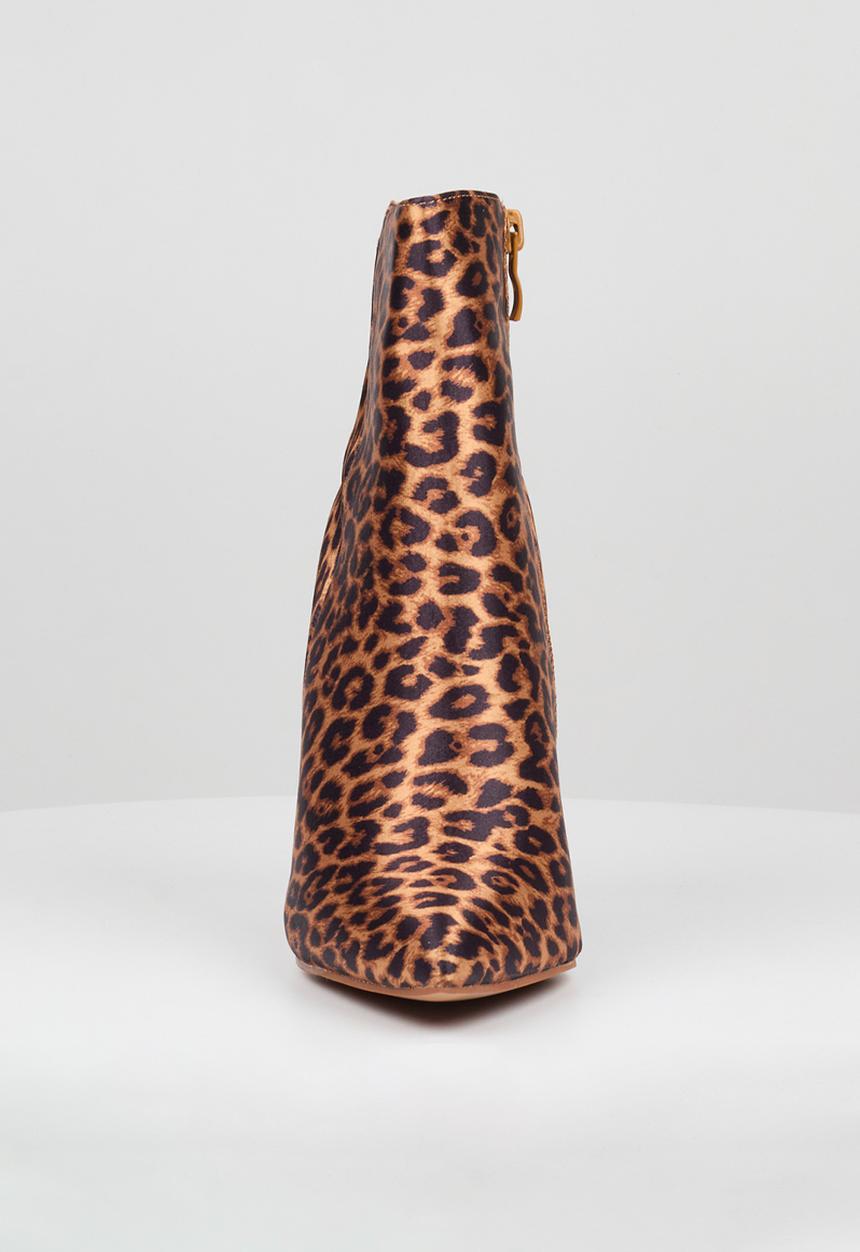 Miss Black - Boss 24 heel ankle boot - leopard - black & brown 
