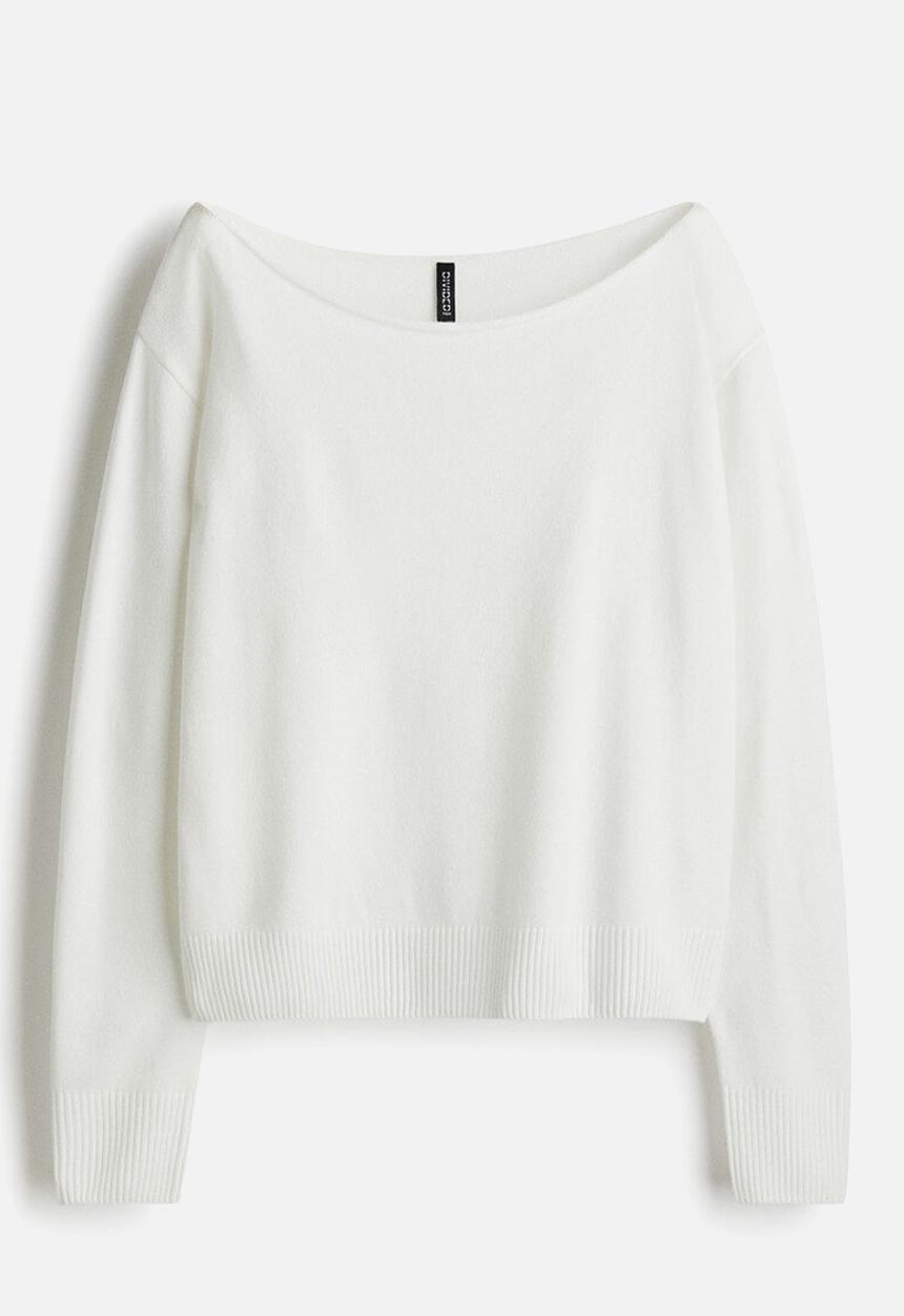 H&M - Off-the-shoulder jumper - white