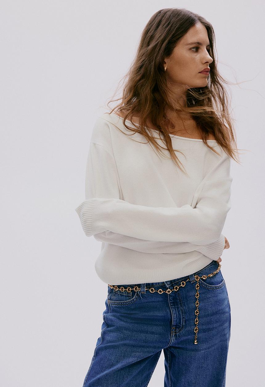 H&M - Off-the-shoulder jumper - white