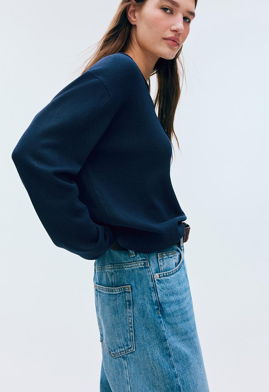 H&M - Off-the-shoulder jumper - navy blue