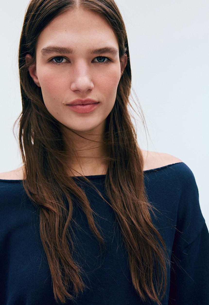 H&M - Off-the-shoulder jumper - navy blue