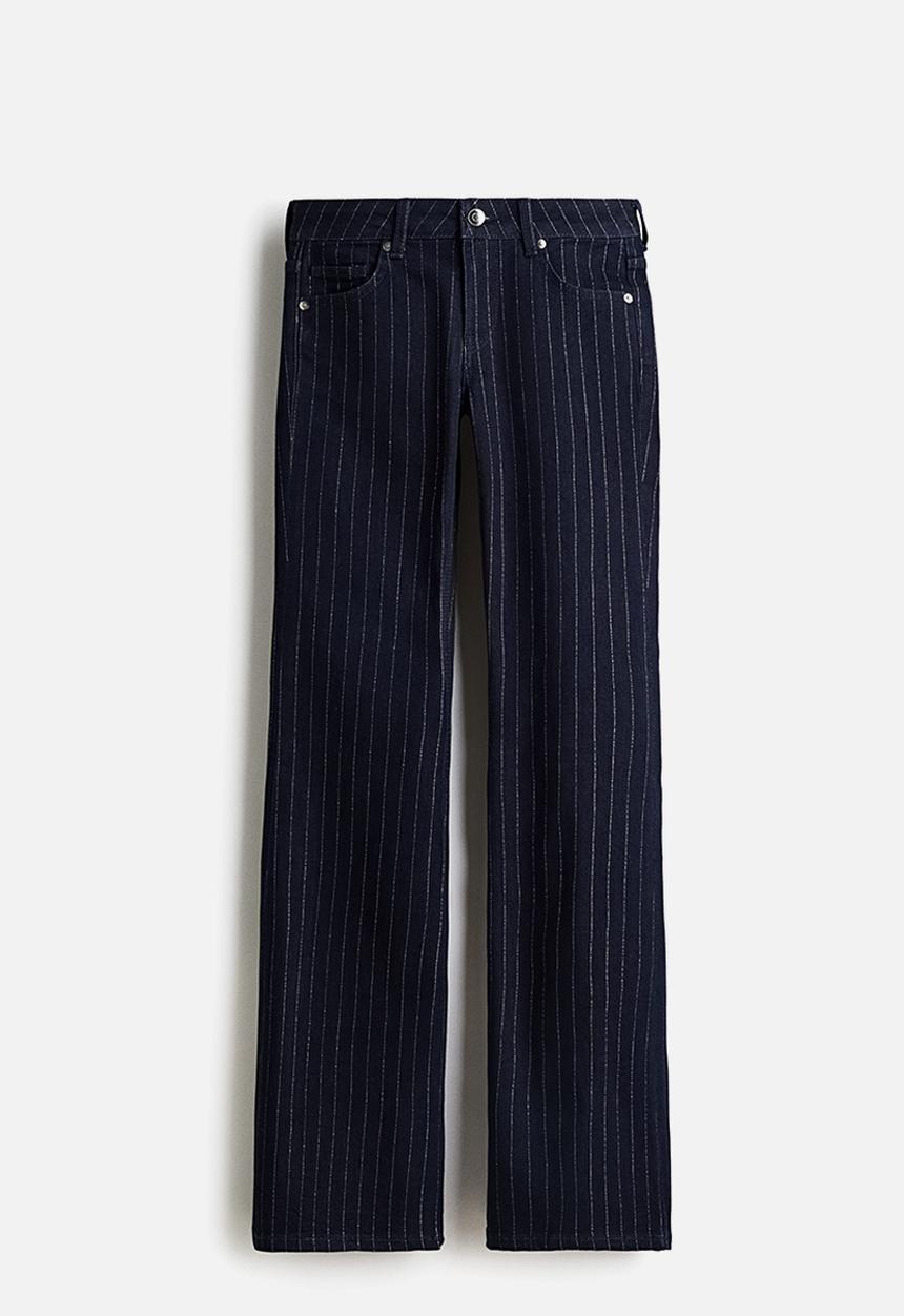 H&M - Glittery flared low jeans - dark denim blue