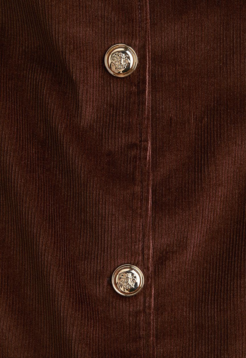 H&M - Corduroy pinafore dress - dark brown