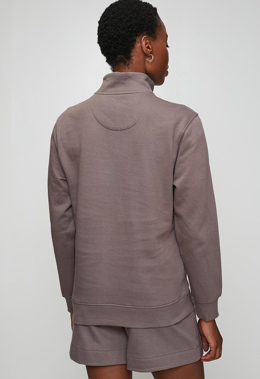 POLO - Wmn Harper Long Sleeve Quarter Zip Track Top - Iron