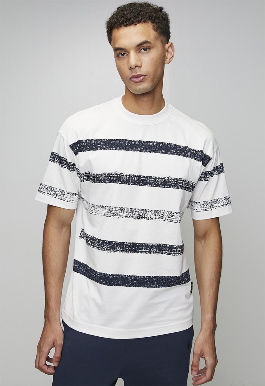 POLO - Pabi Pjc Ss Gradient Stripe Logo Tee - White