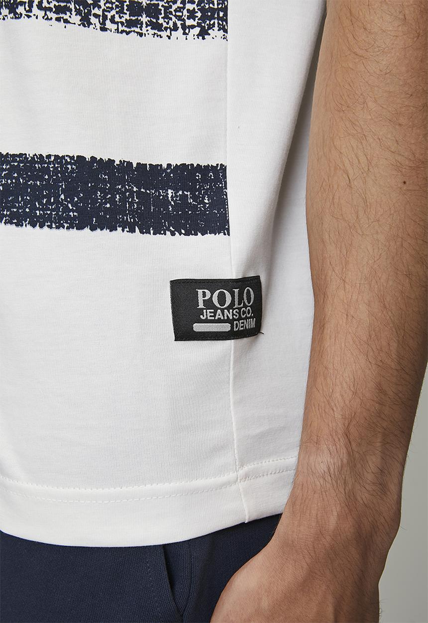 POLO - Pabi Pjc Ss Gradient Stripe Logo Tee - White