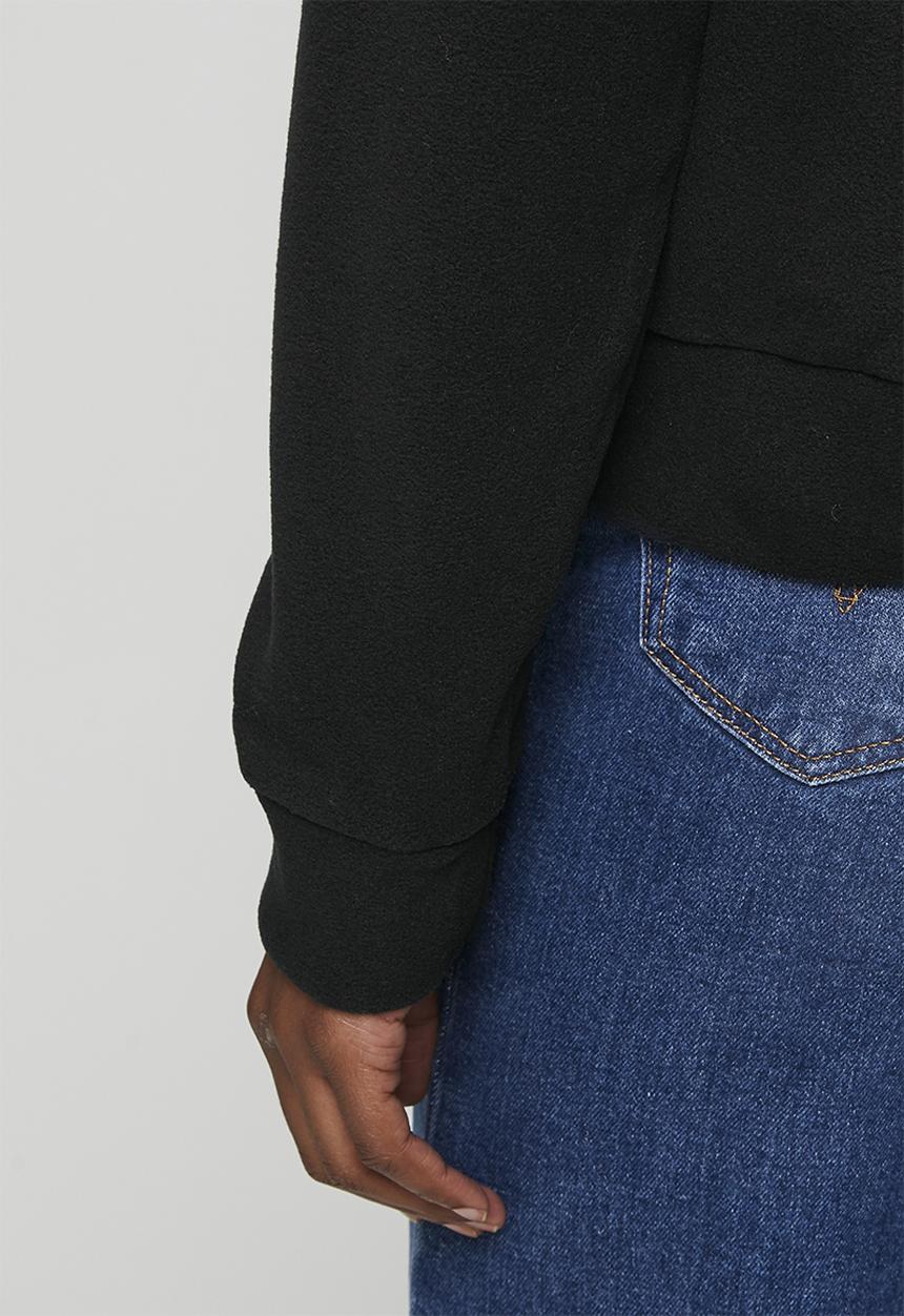 Brave Soul - Ladies Mid Zip Fleece Sweatshirt - Black