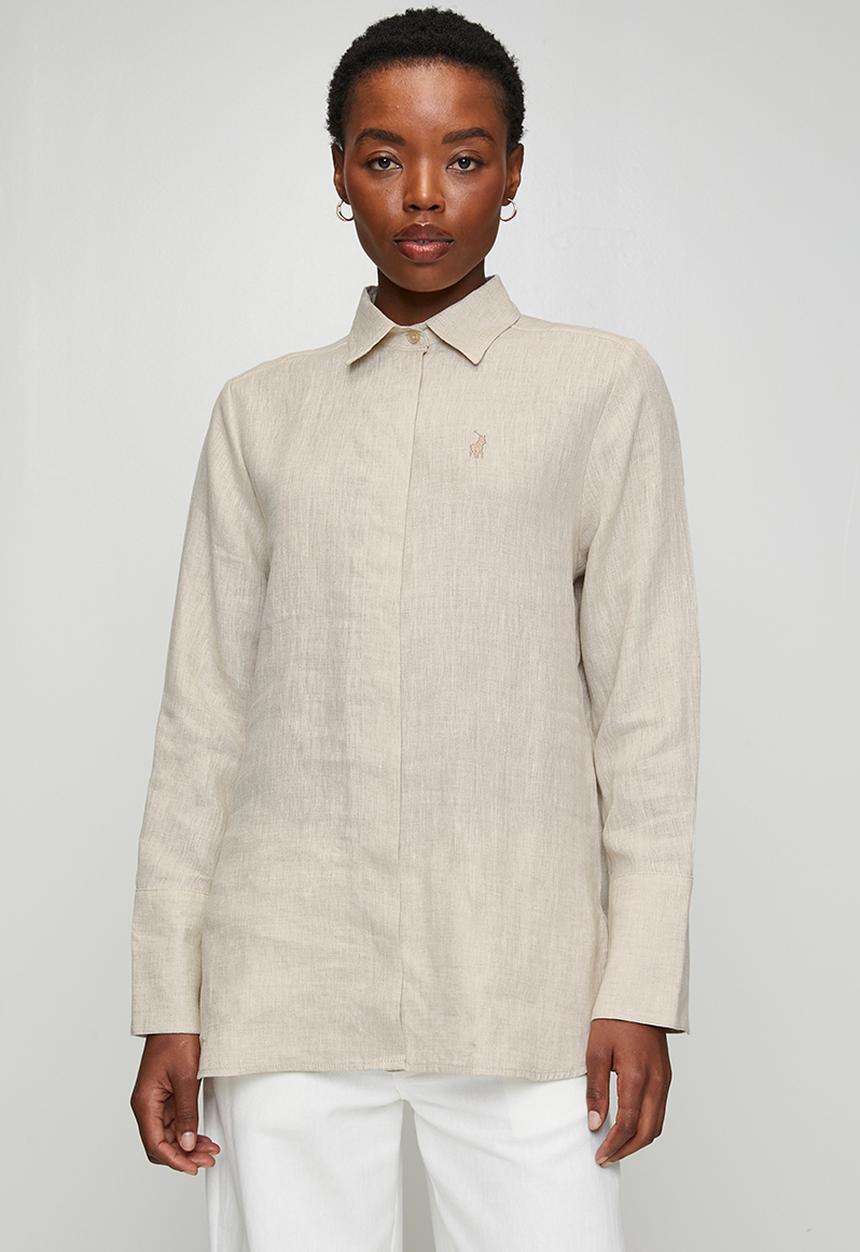 Wmn Leela Linen Shirt - Stone