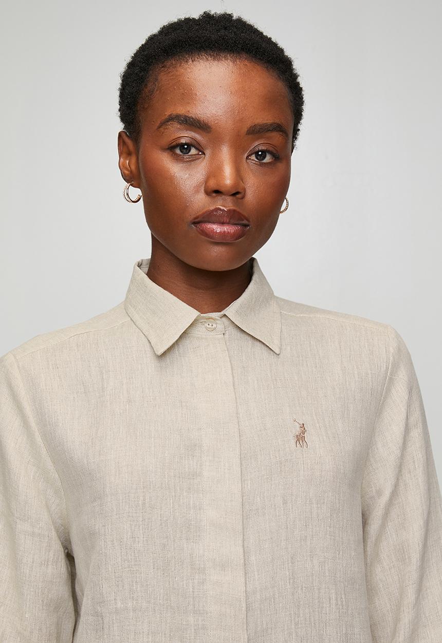 Wmn Leela Linen Shirt - Stone