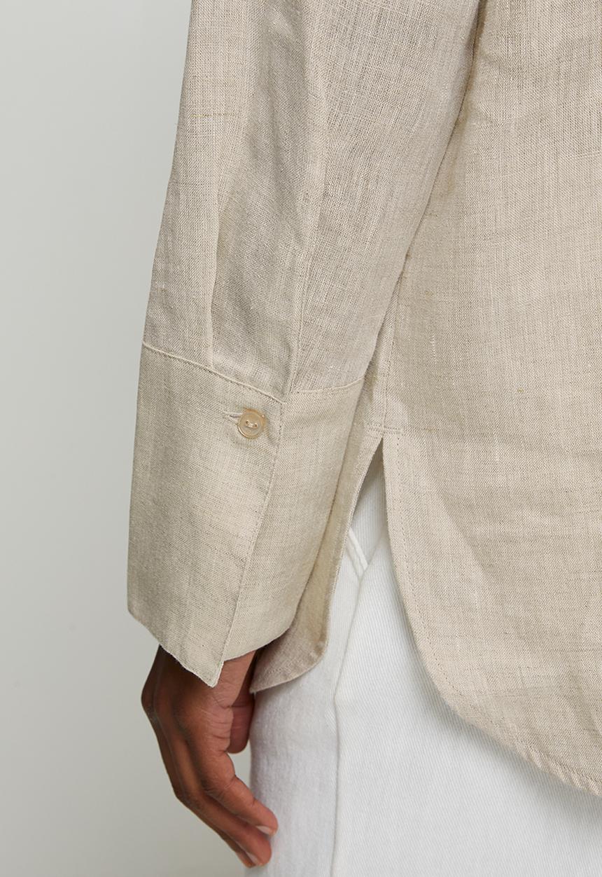 POLO - Wmn Leela Linen Shirt - Stone