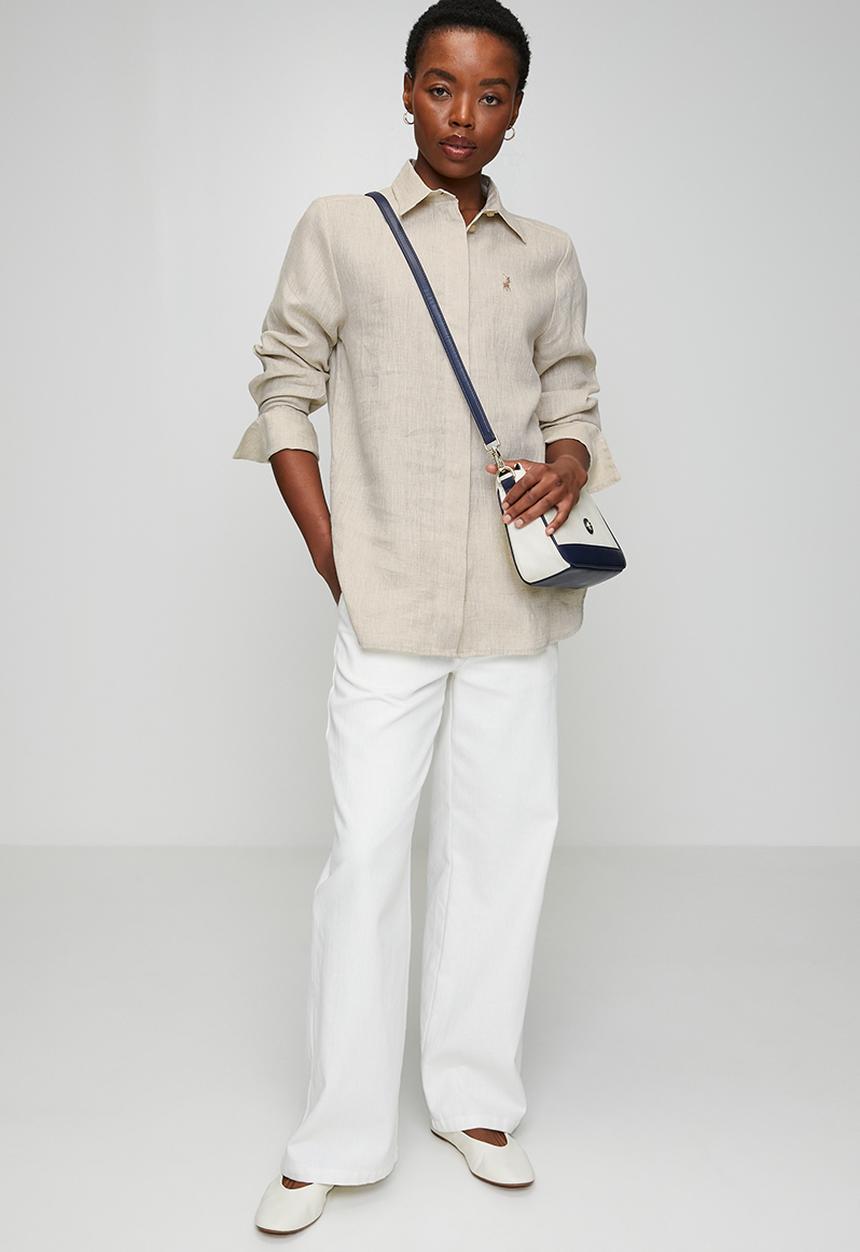 Wmn Leela Linen Shirt - Stone