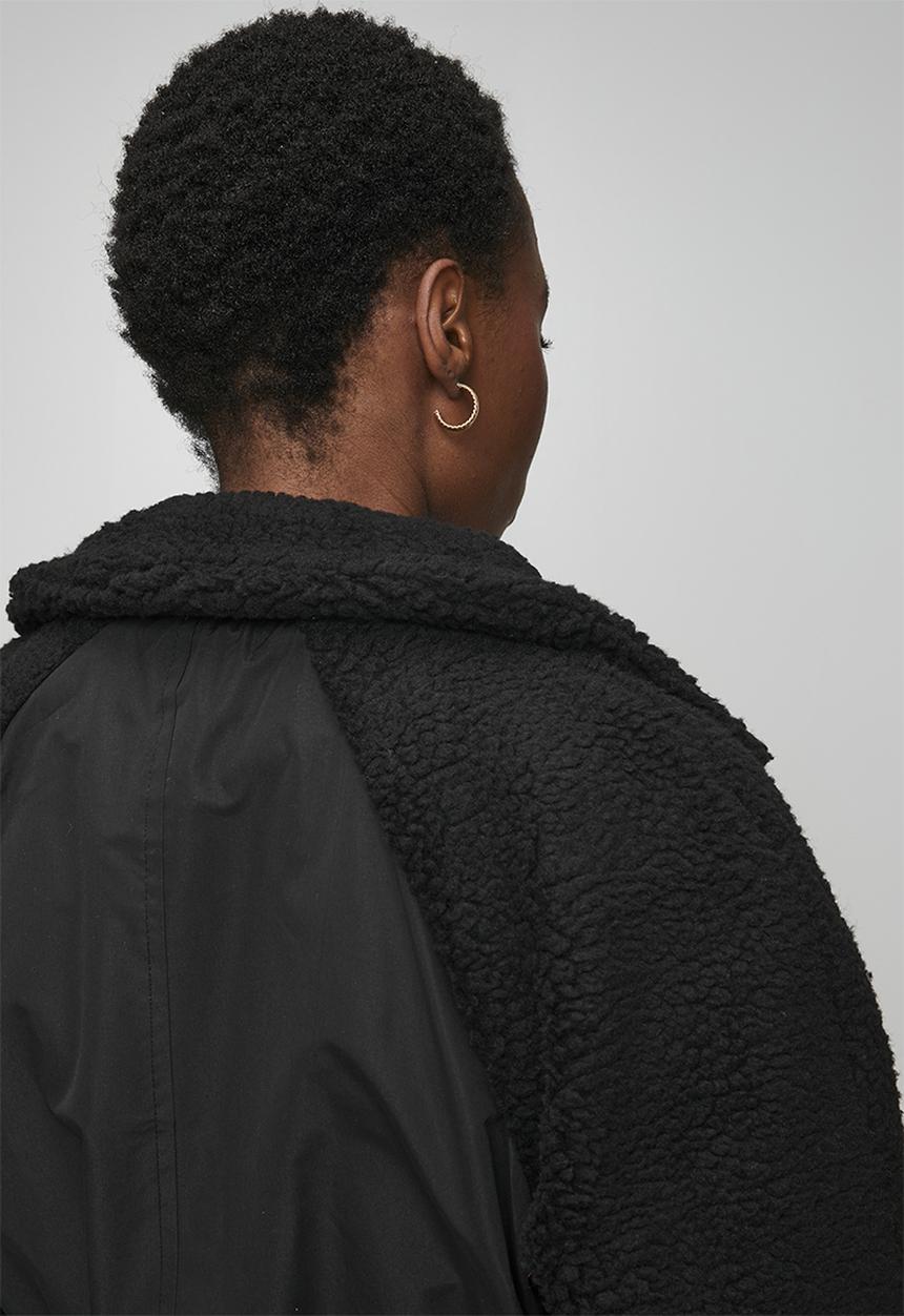 Brave Soul - Ladies Double Breasted Classic Mac - Black