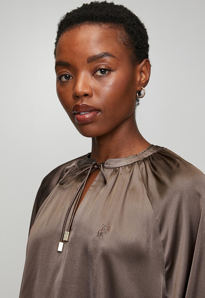 POLO - Wmn Mya Long Sleeve Blouse - Iron