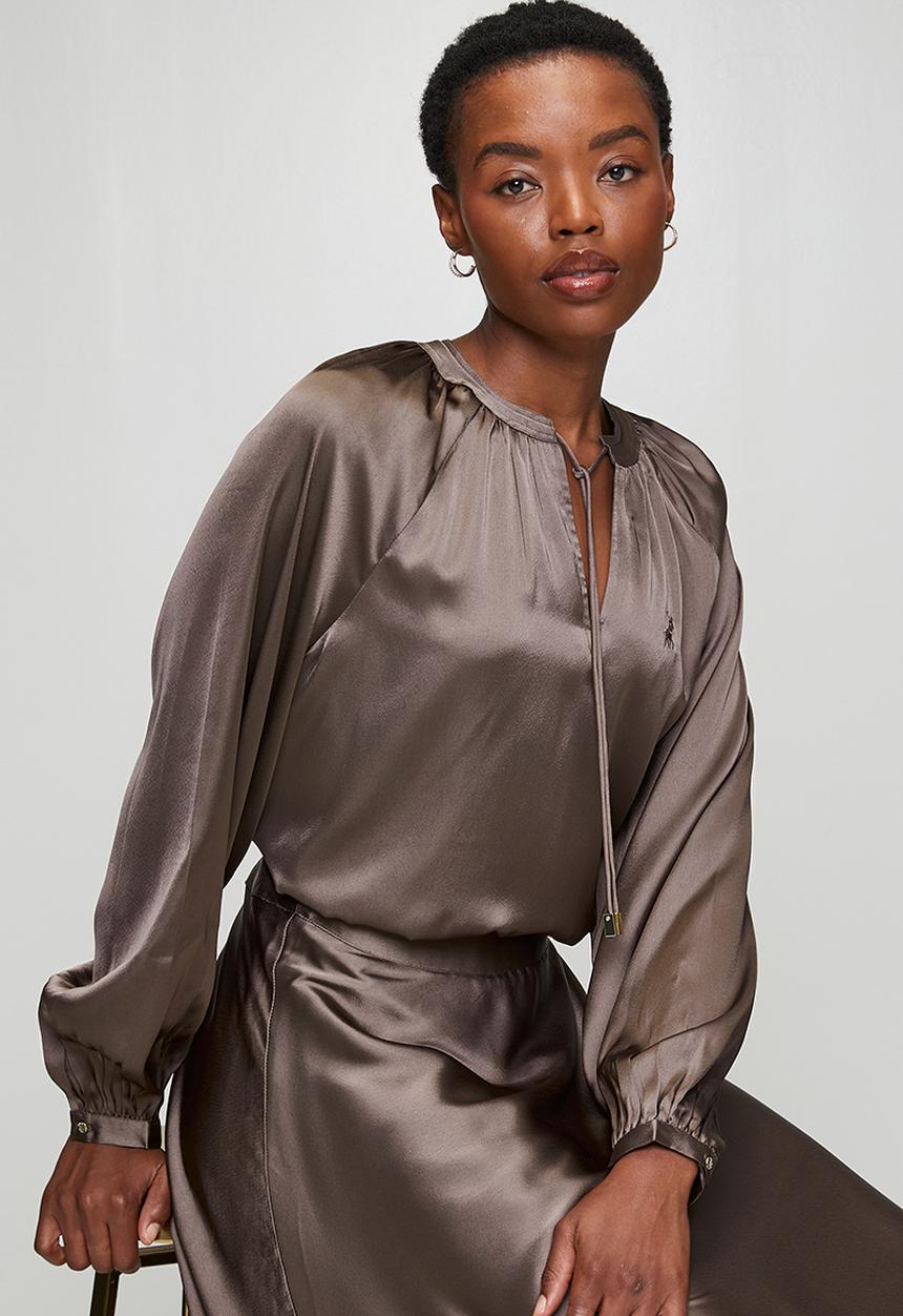 POLO - Wmn Mya Long Sleeve Blouse - Iron