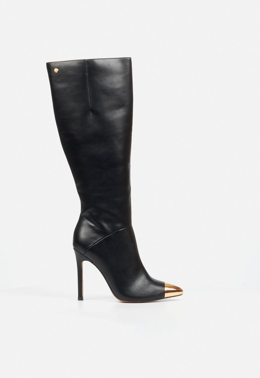 Miss Black - Boss 35 gold toe long heel boot - black