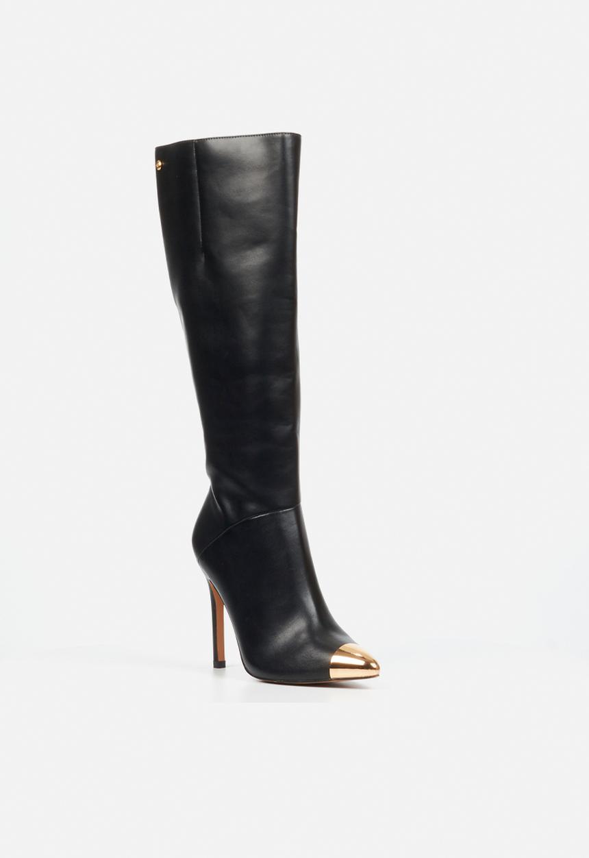 Miss Black - Boss 35 gold toe long heel boot - black