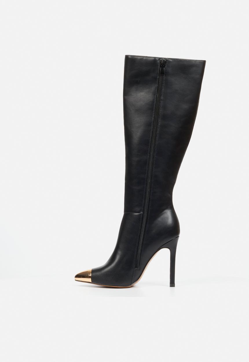 Miss Black - Boss 35 gold toe long heel boot - black