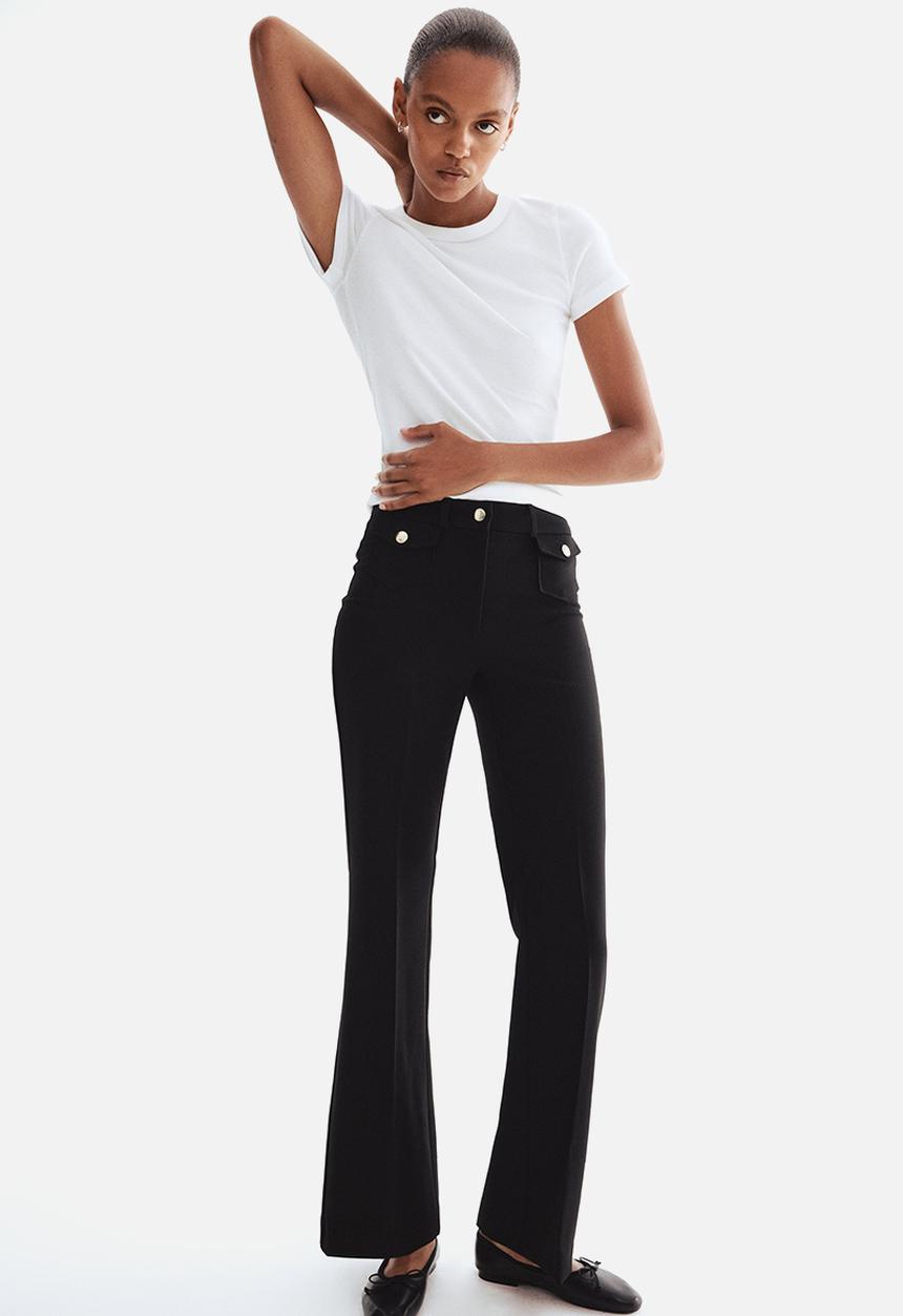H&M - Flared trousers - black