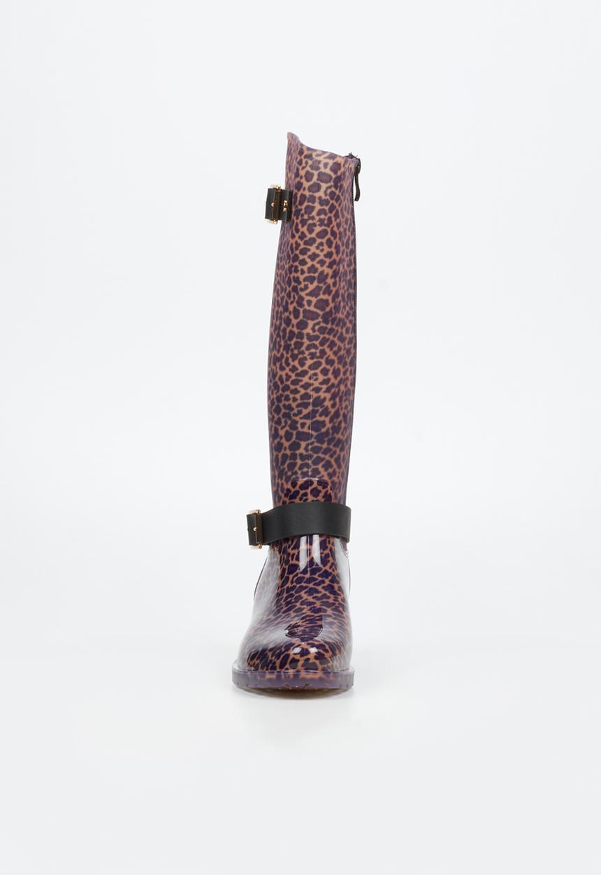 Viabeach - Cloudy 1 gold buckle rain high boot - leopard