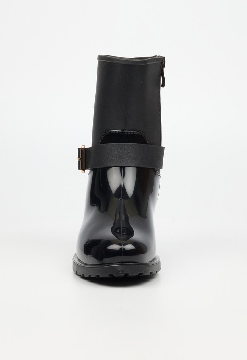 Viabeach - Cloudy 2 gold buckle rain ankle boot - black