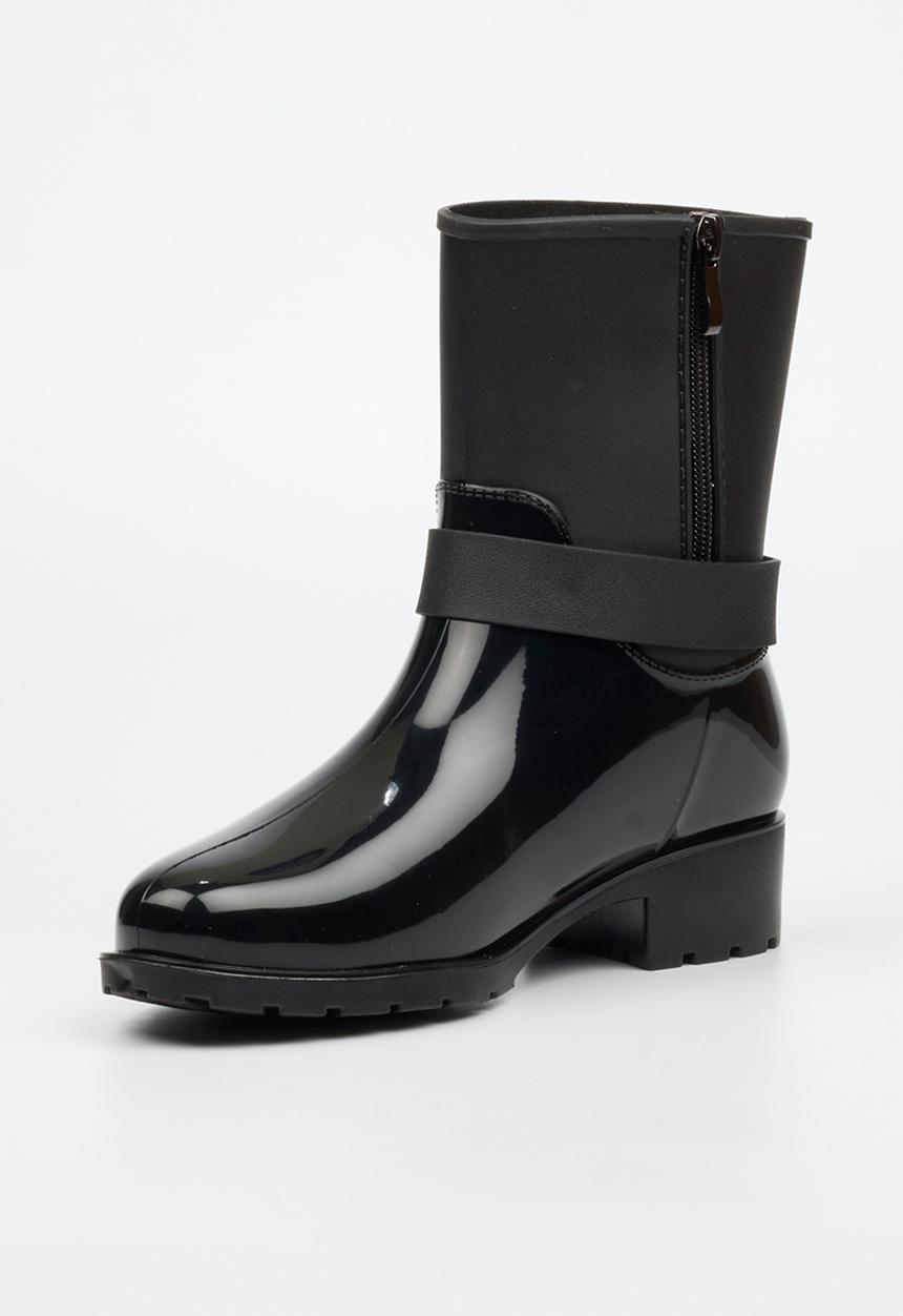 Viabeach - Cloudy 2 gold buckle rain ankle boot - black
