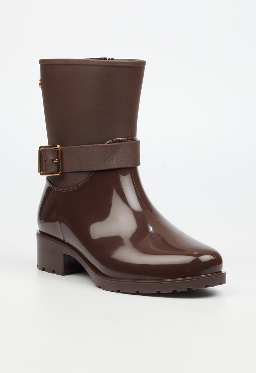Viabeach - Cloudy 2 gold buckle rain ankle boot - chocolate