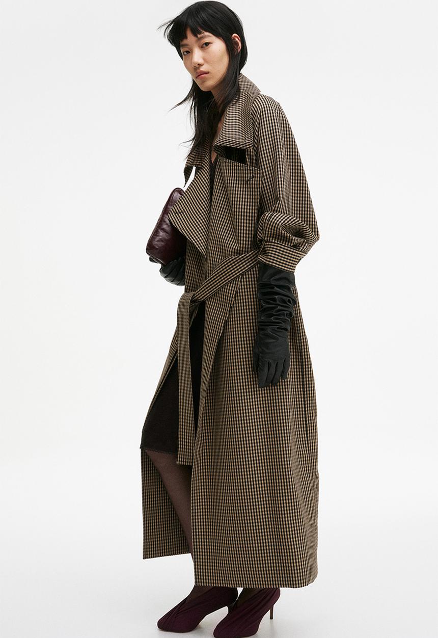 H&M - H&M Studio: Long wool coat - black gingham check 