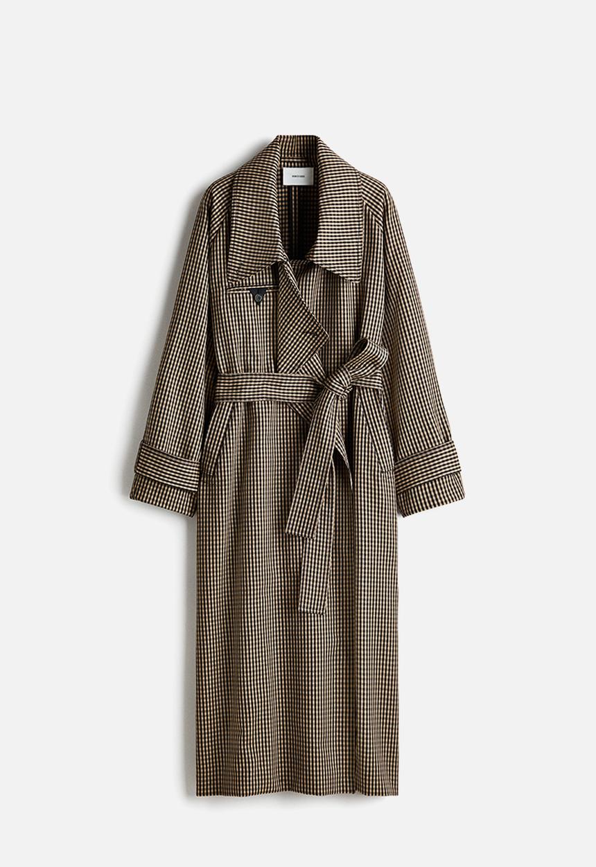 H&M - H&M Studio: Long wool coat - black gingham check 