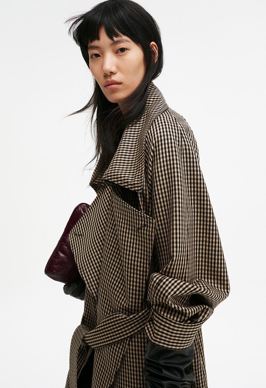 H&M - H&M Studio: Long wool coat - black gingham check 