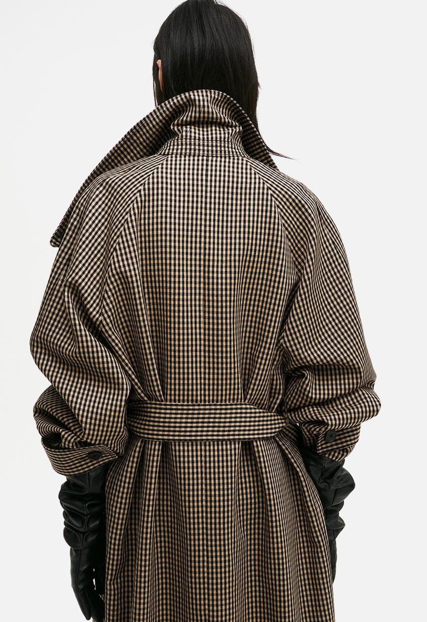 H&M - H&M Studio: Long wool coat - black gingham check 