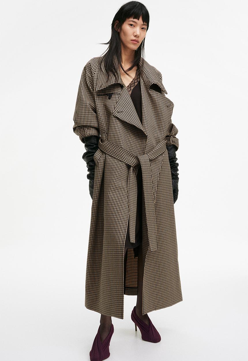 H&M - H&M Studio: Long wool coat - black gingham check 
